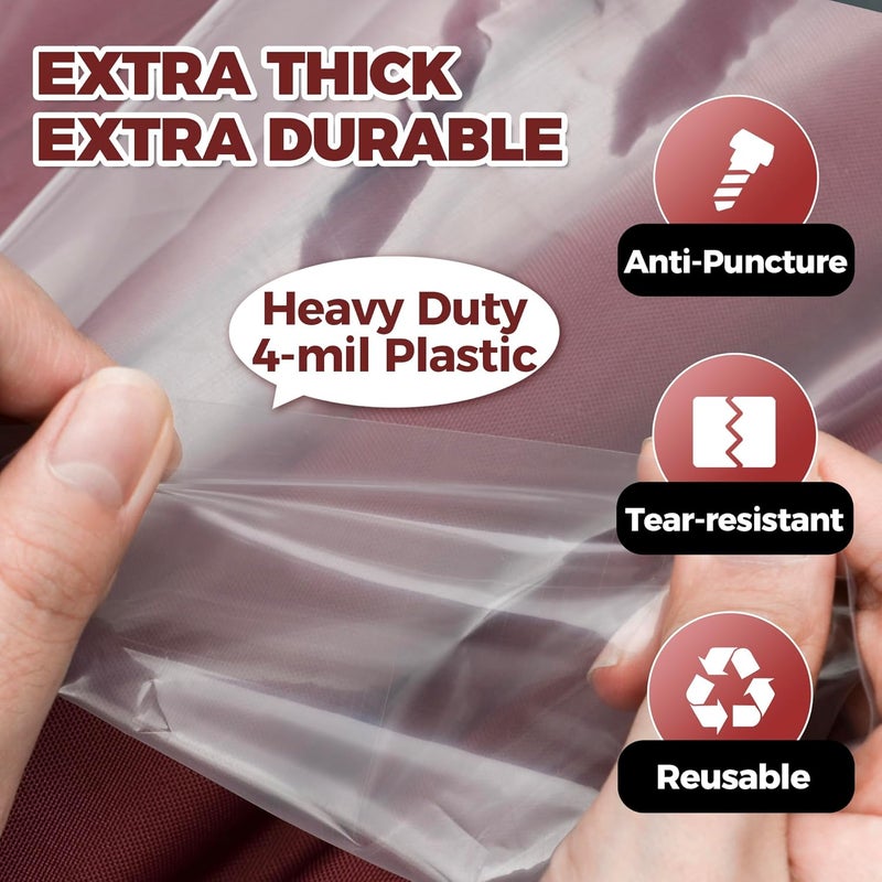 Storage Standard 2-Pack Patio Umbrella Cover Bags - Clear Outdoor Patio Umbrella Covers Waterproof, Reusable Heavy-Duty 4-Mil Plastic – Includes Zip Ties & Labels, Bag Fits 5 to 11-Foot Diameter Umbrellas - Image 5